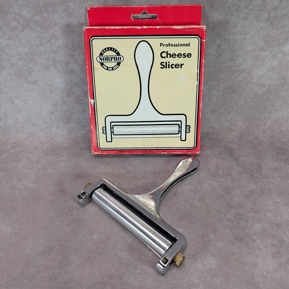 Norpro Professional Cheese Slicer Vintage Wire Roller Heavy Duty In Original Box